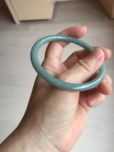 Load image into Gallery viewer, 61mm Certified Type A 100% Natural Light Blue Green Gray Ru Kiln Sky Celadon Blue (汝窑天青蓝) Guatemala Jadeite Jade Slim Round Bangle AZ166-0274
