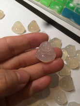 Load image into Gallery viewer, 100% natural icy clear warm light yellow/white agate happy Buddha pendant XY76 (add on item)
