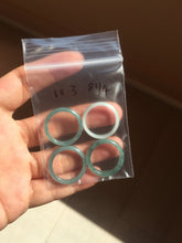 Load image into Gallery viewer, 18.3mm size 8 1/4 100% natural type A icy watery green/blue/gray Guatemala jadeite jade band ring group  BP74
