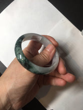 Load image into Gallery viewer, 53.4mm Certified Type A 100% Natural light purple/dark green jadeite Jade bangle BM60

