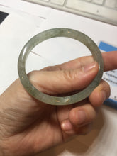 Load image into Gallery viewer, 52mm Certified Type A 100% Natural icy watery light green/dark green/black oval Jadeite bangle PD108-8546
