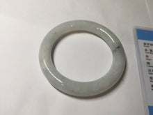 Load image into Gallery viewer, 53.5mm Certified Type A 100% Natural light green white round cut Jadeite bangle PF60-0516
