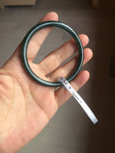 Load image into Gallery viewer, 56.5mm Certified Type A 100% Natural dark green/blue/gray Guatemala slim round cut Jadeite bangle BP193-2452
