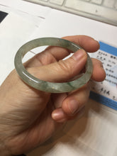 Load image into Gallery viewer, 52mm Certified Type A 100% Natural icy watery light green/dark green/black oval Jadeite bangle PD108-8546
