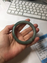 Load image into Gallery viewer, 58.8mm Certified type A 100% Natural oily dark green (老油青) gray black Mountains Afar (远山)Jadeite bangle PH240-1627
