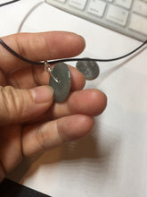 Load image into Gallery viewer, 21.6mm Type A 100% Natural oily dark green gray black(老油青) Jadeite Jade Safety Guardian Button donuts couple pendant PB196
