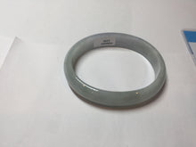 Load image into Gallery viewer, 45mm Certified Type A 100% Natural light green purple white flat Oval Jadeite Jade Bangle PJ70-2195

