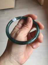 Load image into Gallery viewer, 61mm Certified Type A 100% Natura dark blue/green/gray/black Guatemala slim round cut Jadeite bangle PJ119-8657
