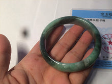 Load image into Gallery viewer, 55.5mm certified 100% natural Type A dark green/sunny green  jadeite jade bangle AX5-2839
