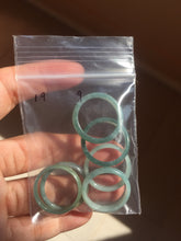 Load image into Gallery viewer, 19mm size 9 100% natural type A icy watery green/blue slim style Guatemala jadeite jade band ring group  BP72
