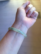 Load image into Gallery viewer, 52mm Certified Type A 100% Natural icy watery light green/dark green/black oval Jadeite bangle PD108-8546
