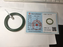 Load image into Gallery viewer, 56.3mm certified 100% Natural dark green black (碧玉) nephrite Jade bangle HT104-1584
