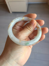 Load image into Gallery viewer, 53.3mm certified 100% natural Type A sunny green white carved and golden-painted jadeite jade bangle PF75
