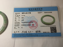 Load image into Gallery viewer, 57mm certified Type A 100% Natural dark green gray light purple round cut Jadeite Jade bangle PE94-6189
