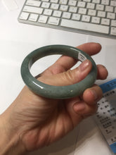 Load image into Gallery viewer, 58.8mm Certified type A 100% Natural oily dark green (老油青) gray black Mountains Afar (远山)Jadeite bangle PH240-1627
