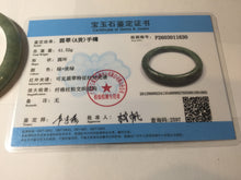 Load image into Gallery viewer, 57.6mm Certified type A 100% Natural oily dark greenwhite gray black watermelon rind  (瓜油青)  Jadeite bangle AZ187-1630
