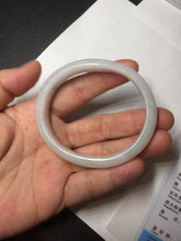 Load image into Gallery viewer, 52mm certified Type A 100% Natural green/white oval Jadeite Jade bangle BM60-0287
