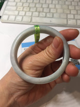 Load image into Gallery viewer, 56.7mm certified type A 100% Natural light green/blue purple Jadeite Jade bangle AB2-1325
