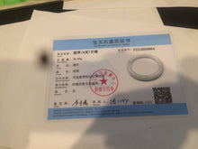 Load image into Gallery viewer, 54mm certificated Type A 100% Natural light green/white round cut Jadeite Jade bangle BK70-9864
