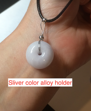 Load image into Gallery viewer, Type A 100% Natural white/light purple drum shape Jadeite Jade bead/pendant BF95
