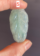 Load image into Gallery viewer, Certified type A 100% Natural icy watery green Jadeite Jade leaf pendant BH59-5-2611
