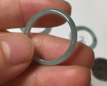 Load image into Gallery viewer, 15.9mm 5 1/4 100% natural type A icy watery green/blue icy watery Guatemala jadeite jade band ring group BP86
