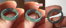 Load image into Gallery viewer, 16.3mm size5 3/4 100% natural type A icy watery green/blue icy watery Guatemala jadeite jade band ring group BP84
