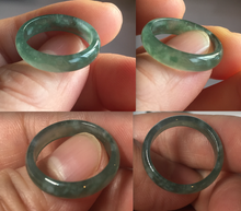 Load image into Gallery viewer, 16.3mm size5 3/4 100% natural type A icy watery green/blue icy watery Guatemala jadeite jade band ring group BP84
