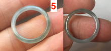 Load image into Gallery viewer, 15.3mm size 4 1/2 100% natural type A icy watery green/blue icy watery Guatemala slim jadeite jade band ring group AQ87
