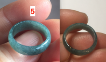 Load image into Gallery viewer, 14.5mm 3 1/2 100% natural type A icy watery green/blue Guatemala jadeite jade band ring BP67
