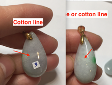 Load image into Gallery viewer, 100% natural icy watery green/purple type A jadeite jade water drop pendant necklace group AD23
