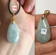 Load image into Gallery viewer, 100% natural icy watery green/purple type A jadeite jade water drop pendant necklace group AD23
