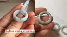Load image into Gallery viewer, Size 3 1/4 -8 1/4 100% natural type A sunny green/purple jadeite jade band ring group PB122
