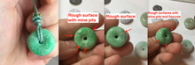 Load image into Gallery viewer, 17-19 mm Type A 100% Natural Sunny green/light green/white/purple Jadeite Jade Safety Guardian Button donuts Pendant group PB120
