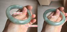 Load image into Gallery viewer, 53.8mm 100% natural Type A icy watery light green/gray jadeite jade bangle PC118-0355
