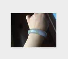 Load image into Gallery viewer, 47mm 100% natural Type A sunny green purple yellow brown oval jadeite bangle PD15
