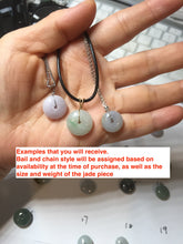 Load image into Gallery viewer, 9.9-15mm Type A 100% Natural light green yellow brown purple Jadeite Safety Guardian Button abacus bead donuts pendant PF73 Add on item
