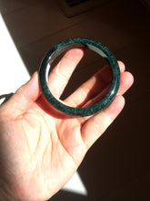 Load image into Gallery viewer, 55.5mm Certified Type A 100% Natural deep sea green/blue/gray/white Guatemala Jadeite bangle PC24-8528
