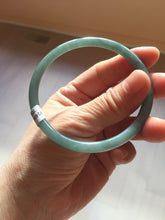 Load image into Gallery viewer, 60mm Certified Type A 100% Natural dark green/blue/gray with Guatemala slim round cut Jadeite bangle PE52-7052
