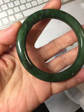 Load image into Gallery viewer, 54.8mm Certified 100% Natural Deep Pine Green/Black "Serene Ember Forest" Nephrite (red-skin nephrite 红皮碧玉) Bangle HT168-17-6188
