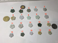 Load image into Gallery viewer, Type A 100% Natural light green/white/purple jadeite Jade Hawaiian flower Pendant AA66

