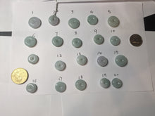 Load image into Gallery viewer, 15-19mm Type A 100% Natural light green purple white Jadeite Safety Guardian Button donuts pendant PH48 Add on item.
