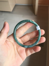 Load image into Gallery viewer, 54mm Certified Type A 100% Natural dark green/blue/gray with Guatemala slim round cut Jadeite bangle PJ30-3872
