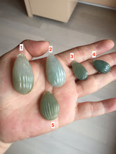Load image into Gallery viewer, 100% Natural type A light green/gray candied dates Jadeite Jade pendant AX155
