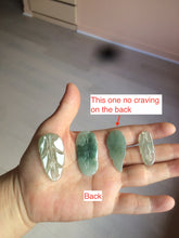 Load image into Gallery viewer, 100% natural type A icy watery light green/dark green jadeite jade leaf pendant group AZ100
