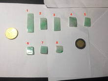 Load image into Gallery viewer, 100% Natural type A sunny green white square or rectangle Jadeite super thin Jade safe and sound pendant group AA45
