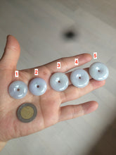 Load image into Gallery viewer, 100% Natural green/white/purple jadeite Jade Safety Guardian Button(donut) Pendant/worry stone AX29
