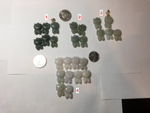 Load image into Gallery viewer, Type A 100% Natural oily dark green/light green/white jadeite jade cat kitty pendant PB118
