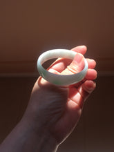 Load image into Gallery viewer, 52mm certified Type A 100% Natural sunny green white(白底青) thin style Jadeite jade bangle AZ160-1594
