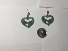Load image into Gallery viewer, 100% Natural type A dark green/blue/black heart pinky promise(执子之手，与子偕老) Guatemala jadeite Jade pendant PF47
